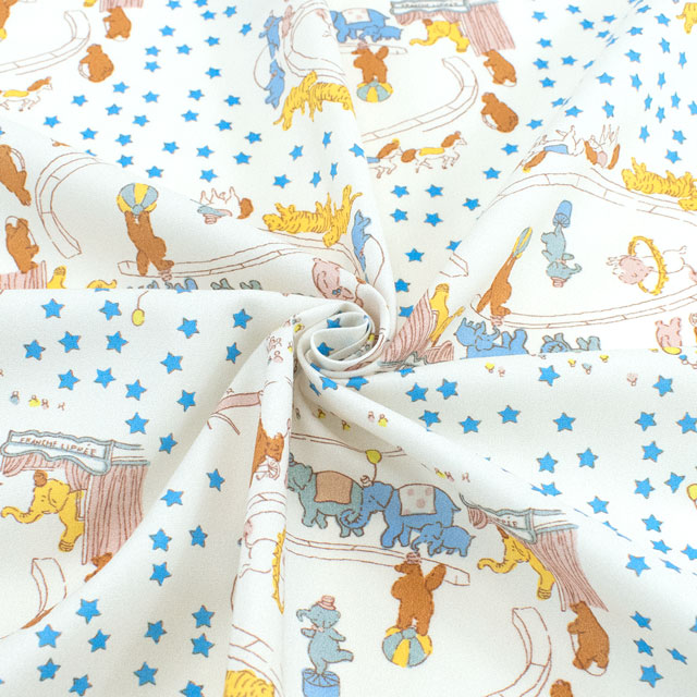 生地 FiN tex-フィンテックス- 動物たち 約140cm幅×50cmカット(OKF-025) 1WH.オフ 09Ae06_